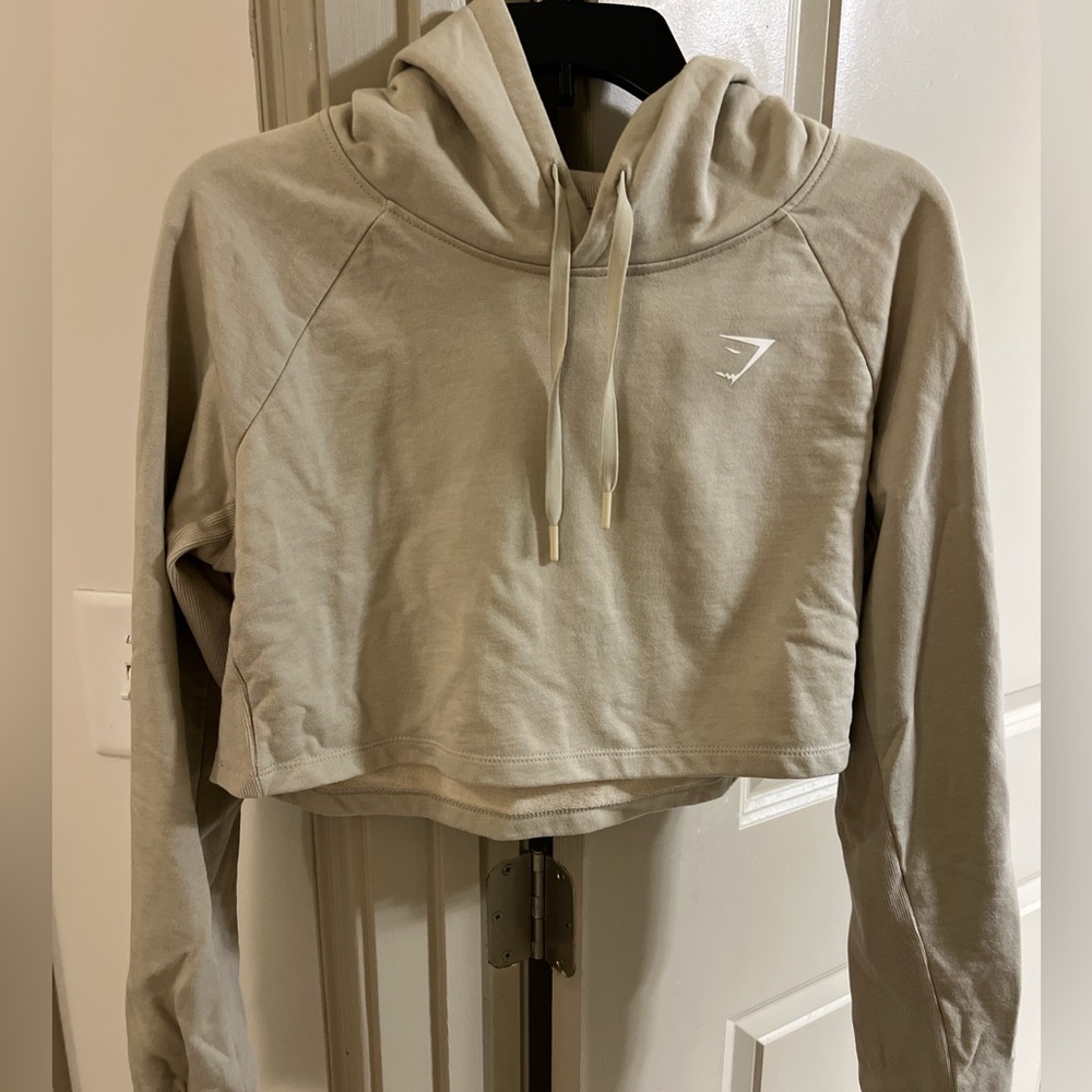 Gymshark Beige Cropped Hoodie